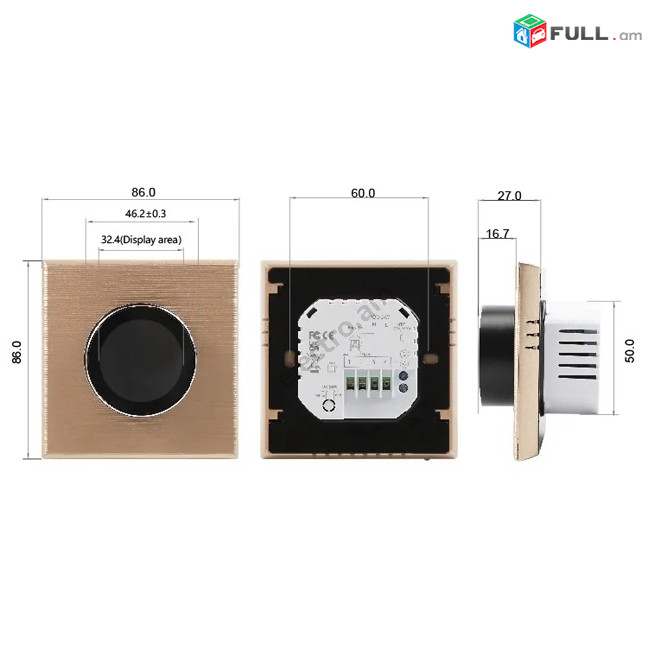 Թերմոստատ տաք հատակի համար BT12 16A/5A WiFi- BerisTech