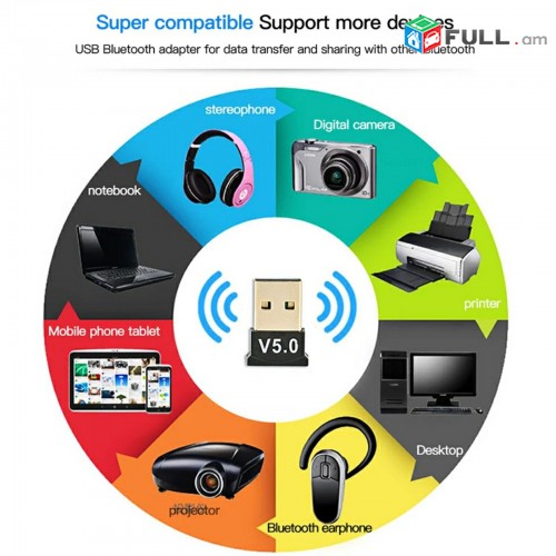 USB Bluetooth V5.0 ադապտեր, անլար WiFi աուդիո ստացող հաղորդիչ adapter Wi-Fi адаптер