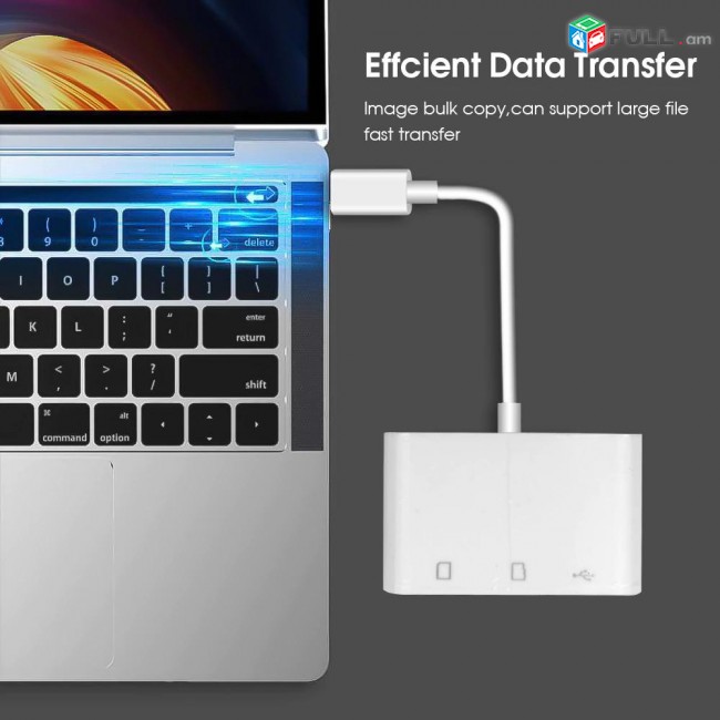 USB-C to SD TF card camera Reader, Charghe Adapter адаптер переходник Ադապտր Кардридер 3in1