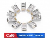 Ugreen RJ45 LAN Connector Կոնեկտոր UTP Cat6 Cat5 Cat5e коннектор вилка 8P8C позолота 24K 3U լանի գլխիկ