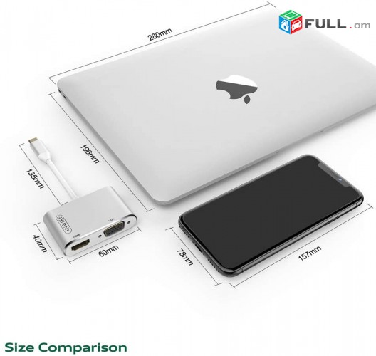 USB 3.1 Type-C to HDMI VGA Adapter, TypeC, Type C