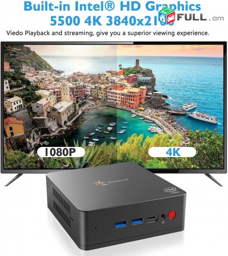 Mini PC Windows 10 Comp Intel Core i3 Proc 8GB RAM 256GB SSD, 4K HD Dual HDMI Computer
