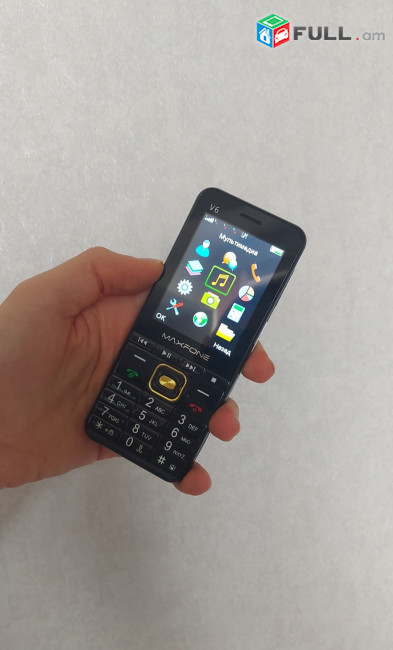 MAXFON V6 ,Նոր 4 Սիմ քարտով կնոպշնի հեռախոս ,Անլար ռադիո ,Մեծ էկրան