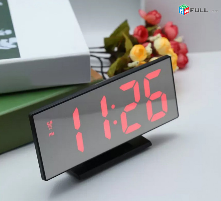 New Digital Alarm Clock LED Mirror Clock Multifunction Snooze Display Time Night Led Light Table Desktop