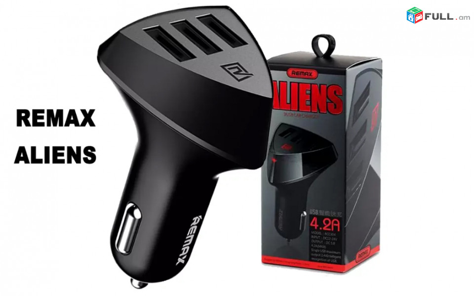 Original Remax ֆիրմայի 3 x Usb 5V/4.2A Fast Car Charger
