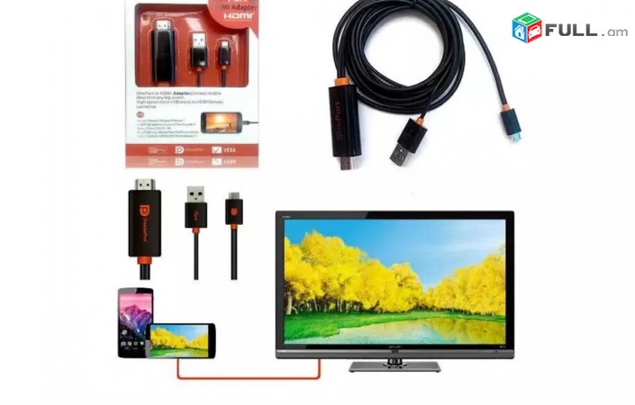 Tupov, Original SlimPort to HDMI TV adapter USA-ic + 2M kabel