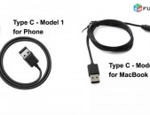 1M, USB 3.1 Type C Data Charge Cables for Phone and MacBook