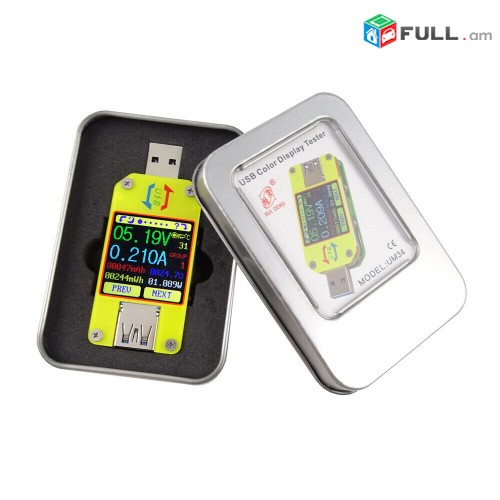 RD UM34C Для APP USB 3,0 Тип-C DC Вольтметр Tester Տեստեր