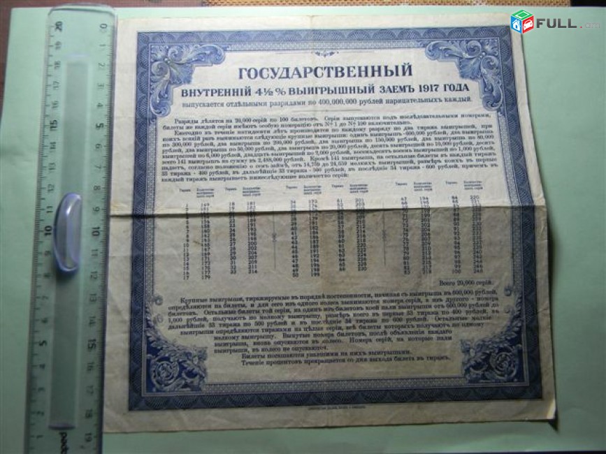 200 рублей,	11.08.17,	VF/XF,	Россия,	Гос. Внутр. 41/2% выигр.заем,	разряд 4(выпуск Сов. прав.),	с.6974 №13,		
