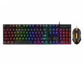 Gaming keyboard + Mouse JERTECH ANIVIA KM180 Rainbow Backlighting Characters, 10 Multimedia key ՆՈՐ