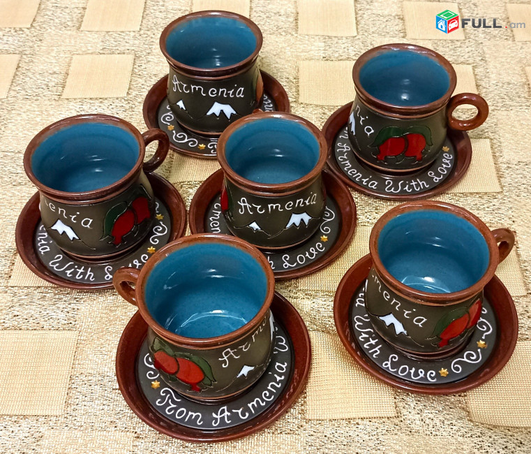 Espresso Coffee cups, Սուրճի բաժակներ, Кофейные чашки "Armenia (black) " Armenian ceramic, Հայկական խեցեղեն, Армянская керамика