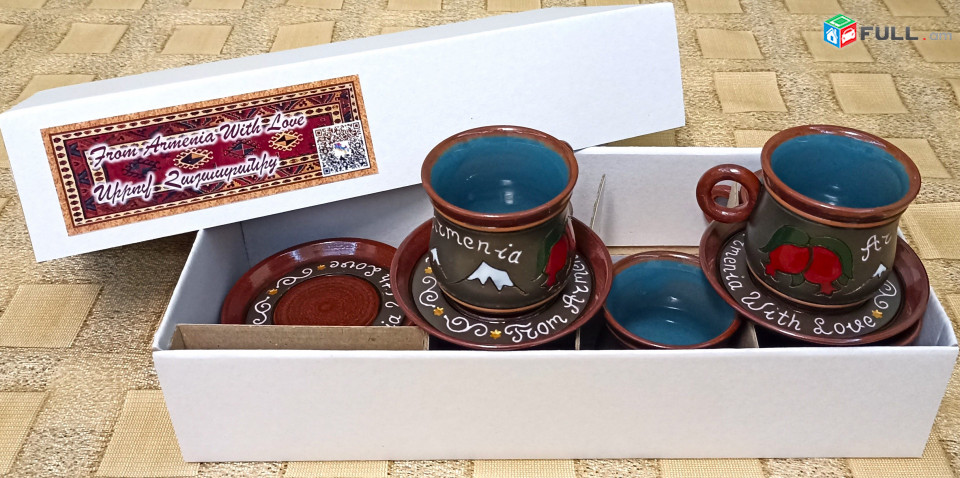 Espresso Coffee cups, Սուրճի բաժակներ, Кофейные чашки "Armenia (black) " Armenian ceramic, Հայկական խեցեղեն, Армянская керамика