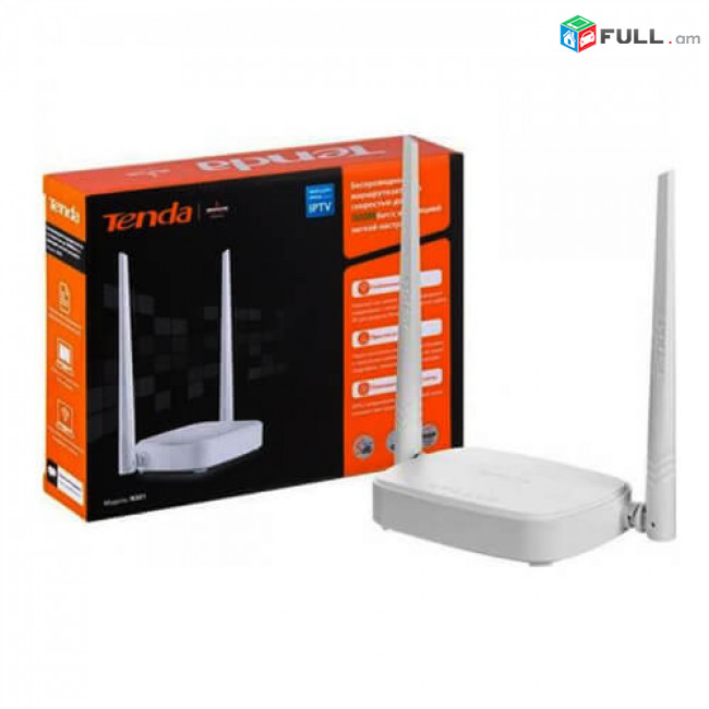 TENDA N301 N300 Wi-Fi երթուղիչ Modem Router 300 Մբիթ/վրկ արագություն ռոութեր
