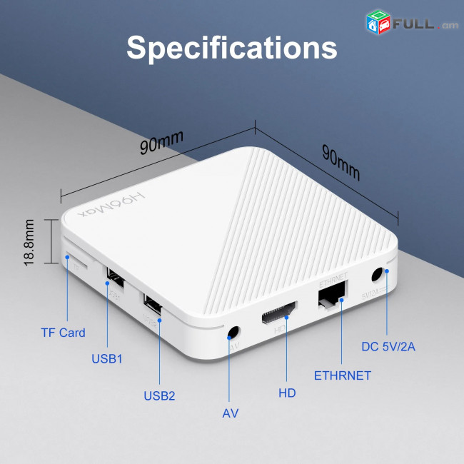 TVBOX H96 Max Allwinner H313 4K UHD Android 14.0 ATV Box