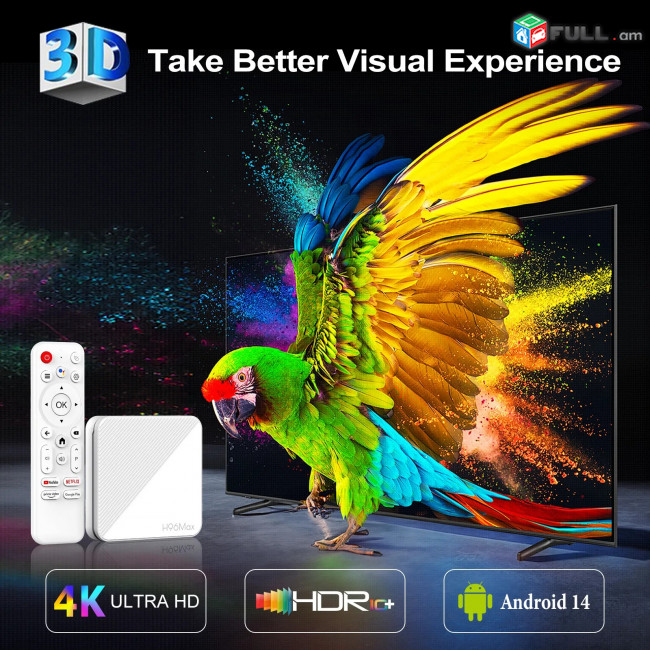 TVBOX H96 Max Allwinner H313 4K UHD Android 14.0 ATV Box