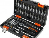 Набор инструментов, 1/4" , CrV, пластиковый кейс 57 предм Вихрь