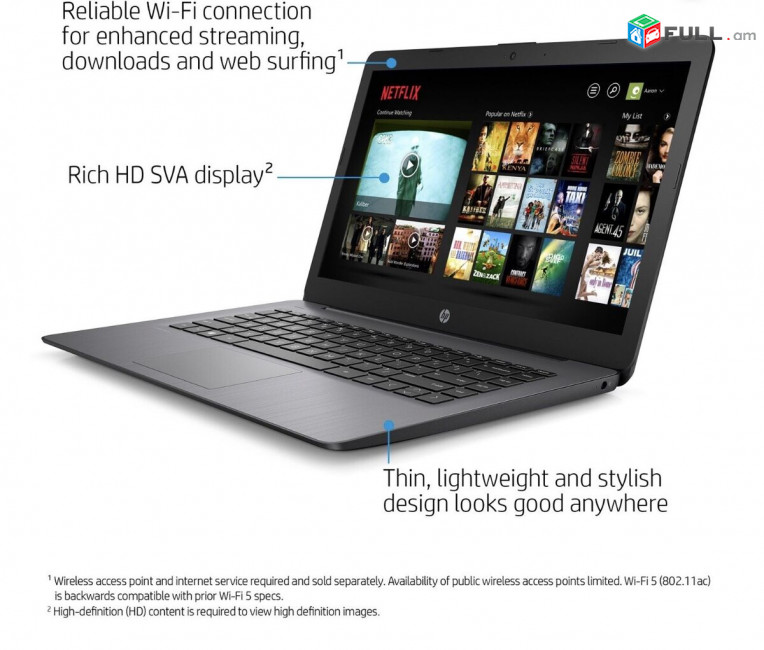 Նոութբուք HP 14-cb171wm 14" RAM 4GB DDR4 SSD 64GB notebook ноутбук