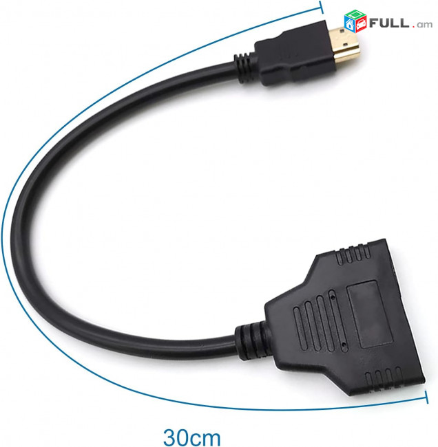 HDMI to 2x HDMI 30cm HUB - HDMI male to HDMI female cable (1papa - 2x mama) Adapter Perexodnik Адаптер ադապտեր