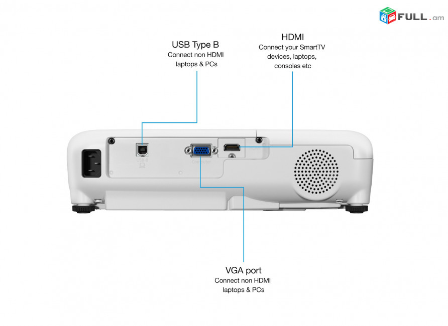 Projector Epson EB-E01 1920х1080 3300 ANSI lm.16: 9 2 3LCD HDMI VGA Проектор պրոյեկտոր պրոէկտոր