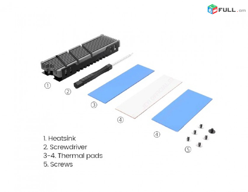 M.2 NVME Радиатор JEYI Cooler II 2280 for SSD M.2 NVME Radiator Ռադիատոր Հովացուցիչ ռադիատոր