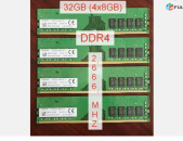 Kingston 32GB (4x8GB) 288 Pin DDR4 Desktop Memory RAM 2666 MHz հիշողություն ռամ ոզու Оперативная память