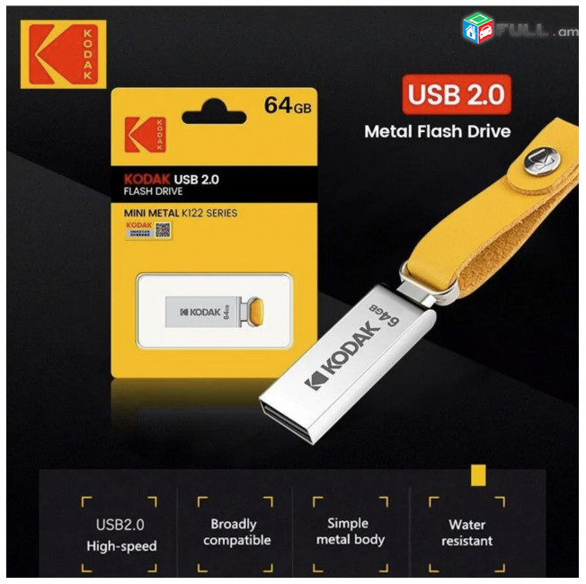 KODAK K122 K273 metal USB Flash 64GB  128GB USB2.0, USB-A 3.2/Type-Cdrive մետաղական ֆլեշ կրիչ