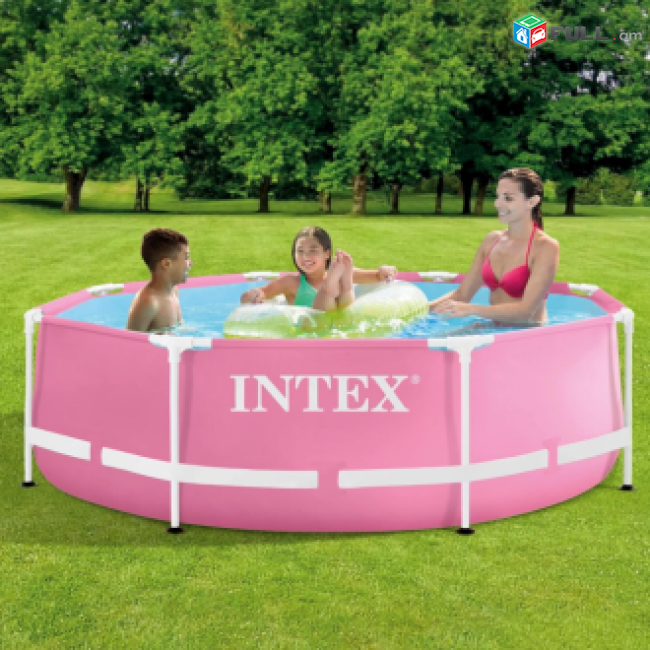Շրջանակային լողավազան Intex Pink Metal Frame 244x76cm, 2843l